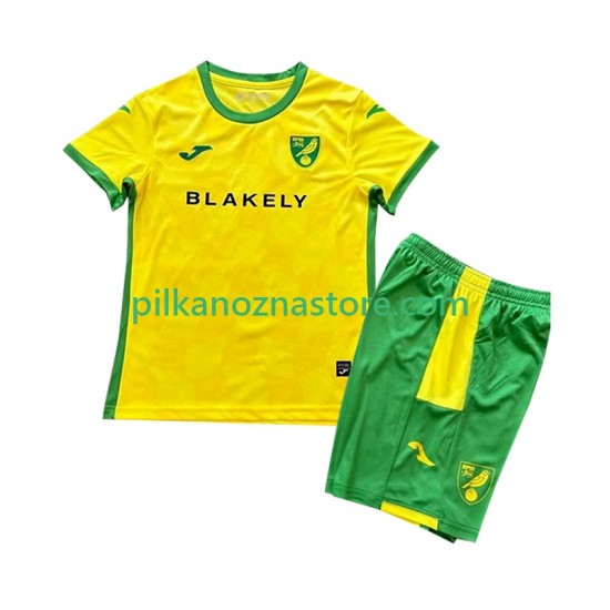 Norwich City dla Dzieci Koszulka Domowy 2024-2025 Krótkie Rękawy