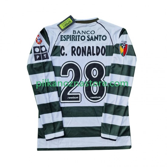 Sporting CP Cristiano Ronaldo 28 2001 2003 Retro Koszulka Męska Domowy Długie Rękawy