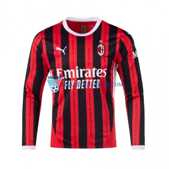 AC Milan Koszulka Męska Domowy 2024-2025 Długie Rękawy
