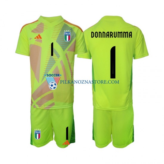 Strój Bramkarski Włochy dla Dzieci Donnarumma 1 Koszulka Domowy Euro 2024 Krótkie Rękawy