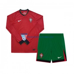 Portugalia dla Dzieci Koszulka Domowy Euro 2024 Długie Rękawy