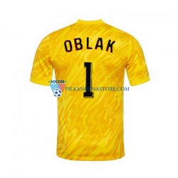 Strój Bramkarski Słowenia Jan Oblak 1 Koszulka Męska Domowy Euro 2024 Krótkie Rękawy