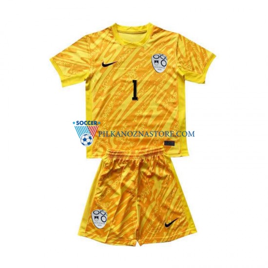 Strój Bramkarski Słowenia dla Dzieci Jan Oblak 1 Koszulka Domowy Euro 2024 Krótkie Rękawy