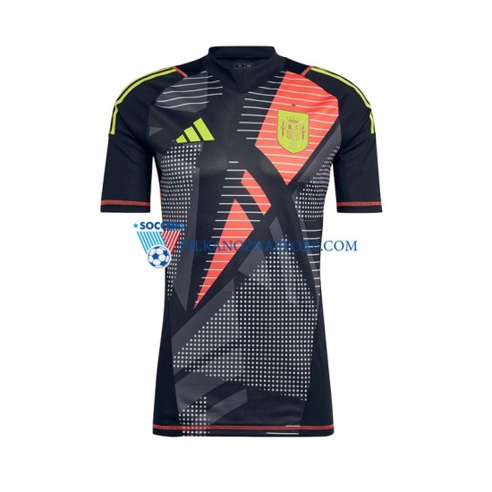 Strój Bramkarski Hiszpania Koszulka Męska Domowy Euro 2024 Krótkie Rękawy