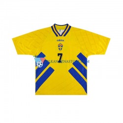 Szwecja Henrik Larsson 7 Retro Koszulka Męska Domowy 1994 Krótkie Rękawy