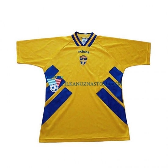 Szwecja Retro Koszulka Męska Domowy 1994 Krótkie Rękawy