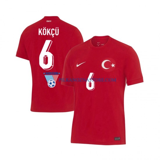 Turcja Orkun Kokcu 6 Koszulka Męska Wyjazdowy Euro 2024 Krótkie Rękawy