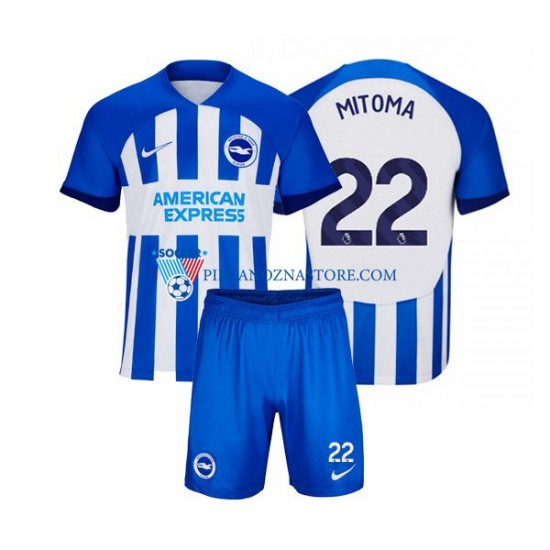Brighton Hove Albion dla Dzieci Mitoma 22 Koszulka Domowy 2023-2024 Krótkie Rękawy