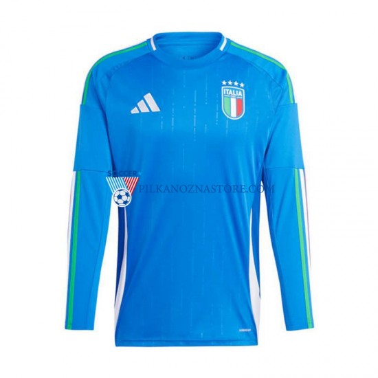 Włochy Koszulka Męska Domowy Euro 2024 Długie Rękawy