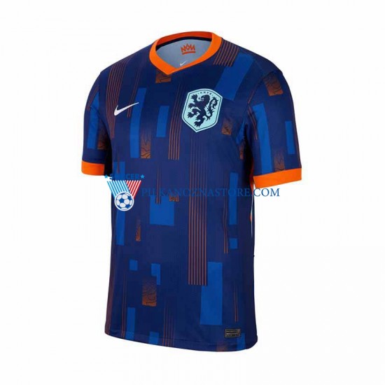 Holandia Koszulka Męska Wyjazdowy Euro 2024 Krótkie Rękawy