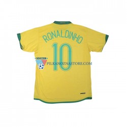 Brazylia RONALDINHO 10 Retro Koszulka Męska Domowy 2006 Krótkie Rękawy