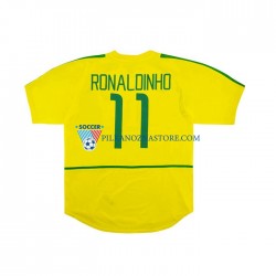 Brazylia RONALDINHO 11 Retro Koszulka Męska Domowy 2002 Krótkie Rękawy
