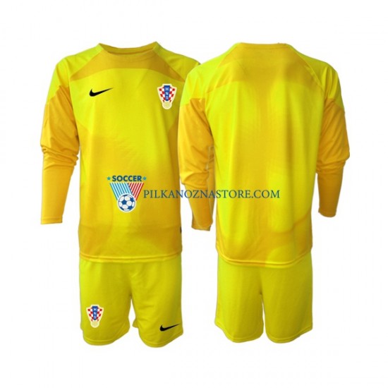 Strój Bramkarski Chorwacja dla Dzieci Koszulka Domowy MŚ 2022 Długie Rękawy