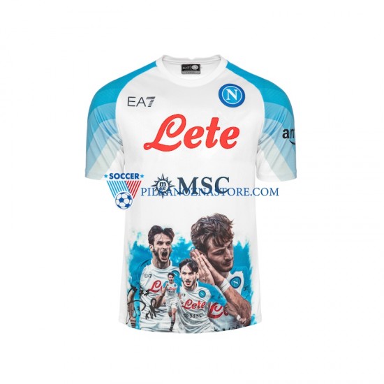 Napoli Face Game Kvaratskhelia 77 Koszulka Męska Domowy 2022-2023 Krótkie Rękawy