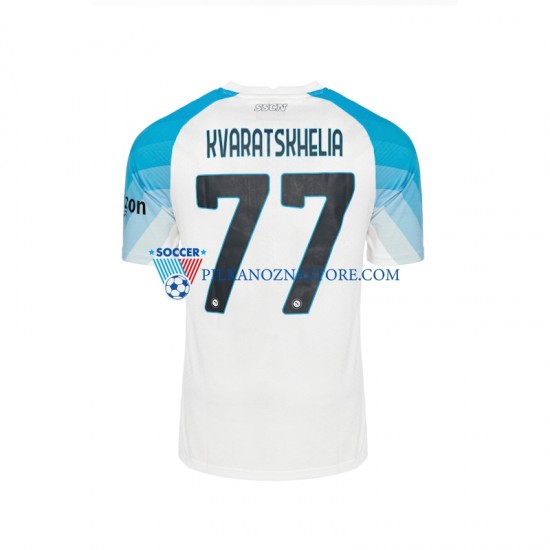 Napoli Face Game Kvaratskhelia 77 Koszulka Męska Domowy 2022-2023 Krótkie Rękawy