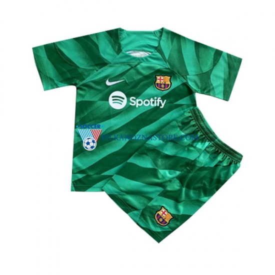 Strój Bramkarski FC Barcelona dla Dzieci Koszulka Domowy 2023-2024 Krótkie Rękawy
