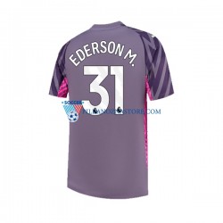 Strój Bramkarski Manchester City Ederson Moraes 31 Koszulka Męska Wyjazdowy 2023-2024 Krótkie Rękawy