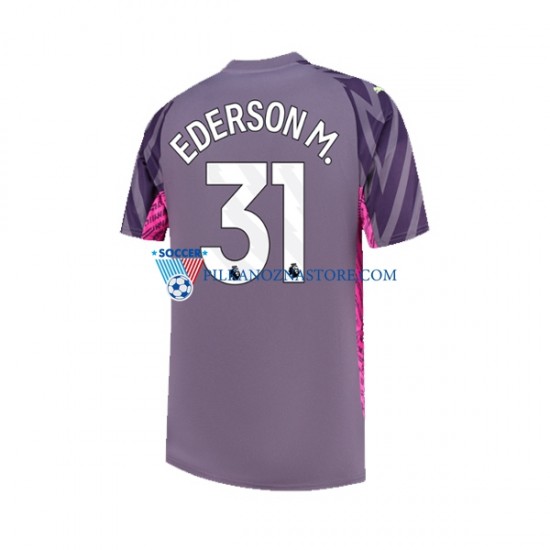 Strój Bramkarski Manchester City Ederson Moraes 31 Koszulka Męska Wyjazdowy 2023-2024 Krótkie Rękawy