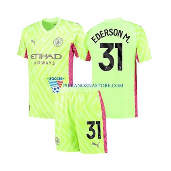Strój Bramkarski Manchester City dla Dzieci Ederson Moraes 31 Koszulka Trzeci 2023-2024 Krótkie Rękawy