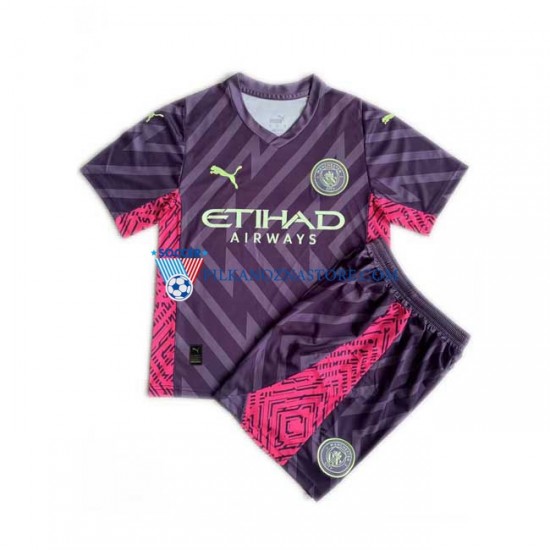 Strój Bramkarski Manchester City dla Dzieci Koszulka Wyjazdowy 2023-2024 Krótkie Rękawy