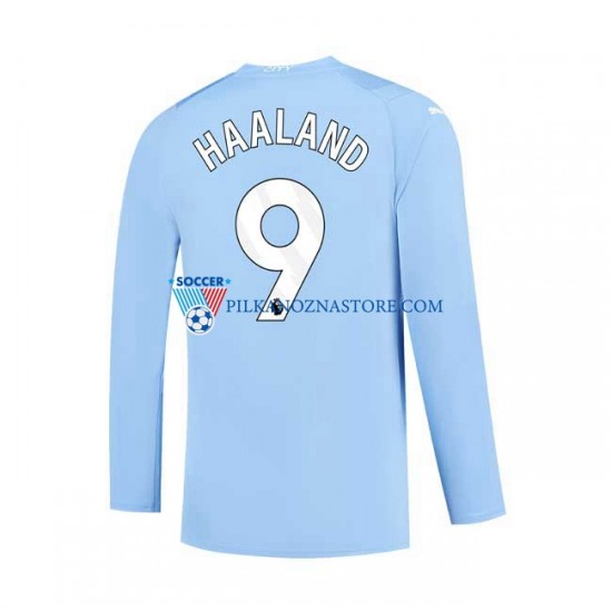 Manchester City Haaland 9 Koszulka Męska Domowy 2023-2024 Długie Rękawy