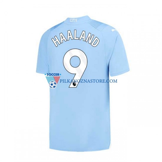 Manchester City Haaland 9 Koszulka Męska Domowy 2023-2024 Krótkie Rękawy