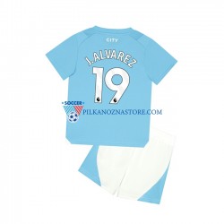 Manchester City dla Dzieci J. ALVAREZ 19 Koszulka Domowy 2023-2024 Krótkie Rękawy
