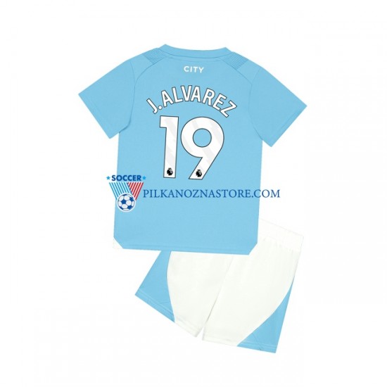 Manchester City dla Dzieci J. ALVAREZ 19 Koszulka Domowy 2023-2024 Krótkie Rękawy
