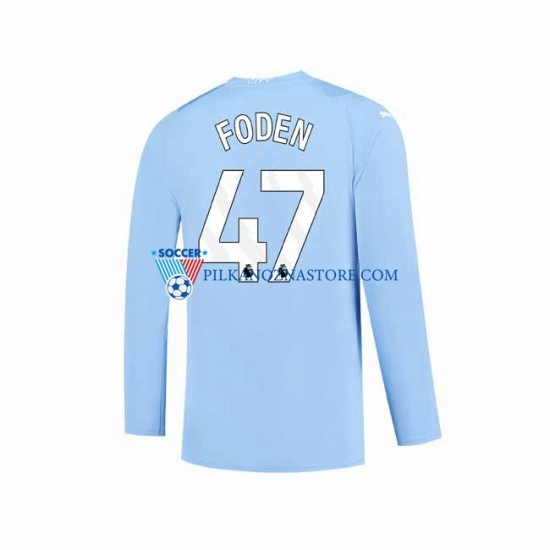 Manchester City Phil Foden 47 Koszulka Męska Domowy 2023-2024 Długie Rękawy