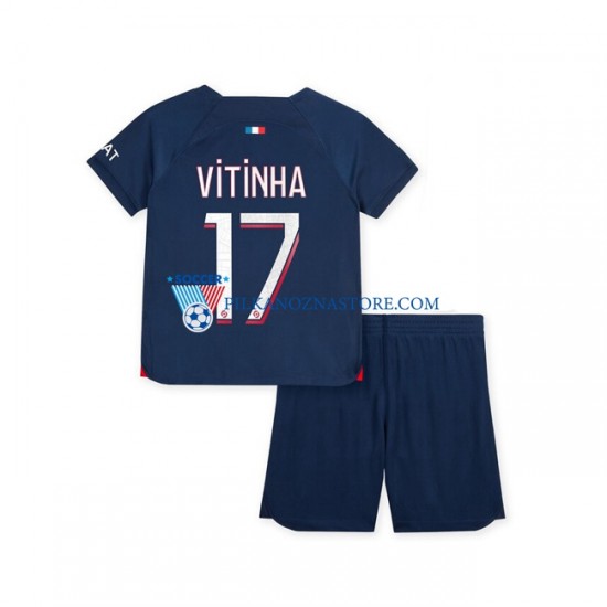 Paris Saint-Germain dla Dzieci Vitinha 17 Koszulka Domowy 2023-2024 Krótkie Rękawy