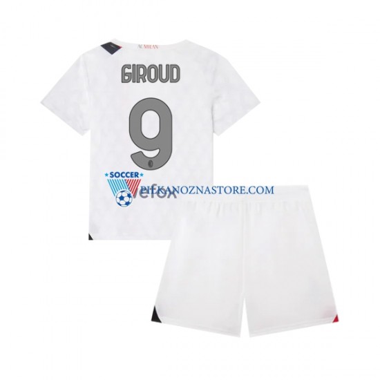 AC Milan dla Dzieci Olivier Giroud 9 Koszulka Wyjazdowy 2023-2024 Krótkie Rękawy