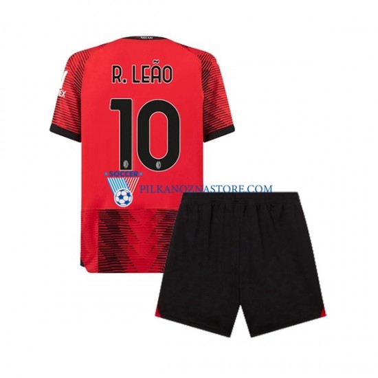 AC Milan dla Dzieci Rafael Leao 10 Koszulka Domowy 2023-2024 Krótkie Rękawy