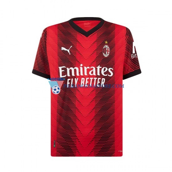 AC Milan dla Dzieci Rafael Leao 10 Koszulka Domowy 2023-2024 Krótkie Rękawy