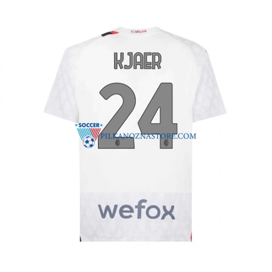 AC Milan Simon Kjaer 24 Koszulka Męska Wyjazdowy 2023-2024 Krótkie Rękawy