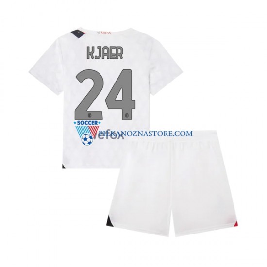 AC Milan dla Dzieci Simon Kjaer 24 Koszulka Wyjazdowy 2023-2024 Krótkie Rękawy