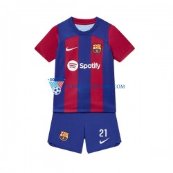 FC Barcelona dla Dzieci Frenkie de Jong 21 Koszulka Domowy 2023-2024 Krótkie Rękawy