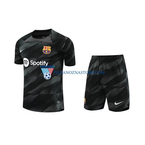 Strój Bramkarski FC Barcelona dla Dzieci Koszulka Wyjazdowy 2023-2024 Krótkie Rękawy