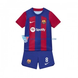 FC Barcelona dla Dzieci Pedri 8 Koszulka Domowy 2023-2024 Krótkie Rękawy