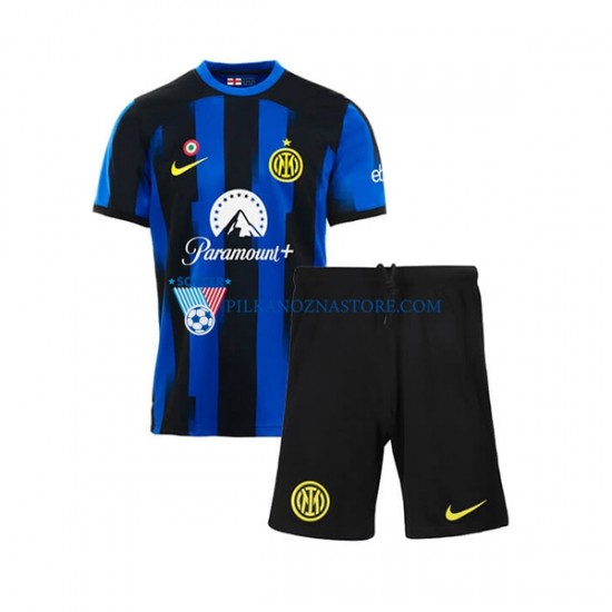 Inter Mediolan dla Dzieci Koszulka Domowy 2023-2024 Krótkie Rękawy