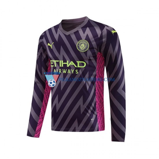 Strój Bramkarski Manchester City Koszulka Męska Wyjazdowy 2023-2024 Długie Rękawy