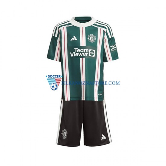 Manchester United dla Dzieci Koszulka Wyjazdowy 2023-2024 Krótkie Rękawy