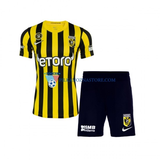 SBV Vitesse dla Dzieci Football Kit Domowy 2022-2023 Krótkie Rękawy
