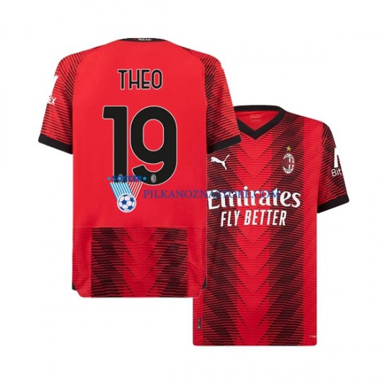 AC Milan Theo Hernandez 19 Koszulka Męska Domowy 2023-2024 Krótkie Rękawy