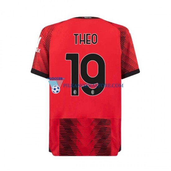 AC Milan Theo Hernandez 19 Koszulka Męska Domowy 2023-2024 Krótkie Rękawy