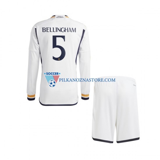Real Madryt dla Dzieci Jude Bellingham 5 Koszulka Domowy 2023-2024 Długie Rękawy