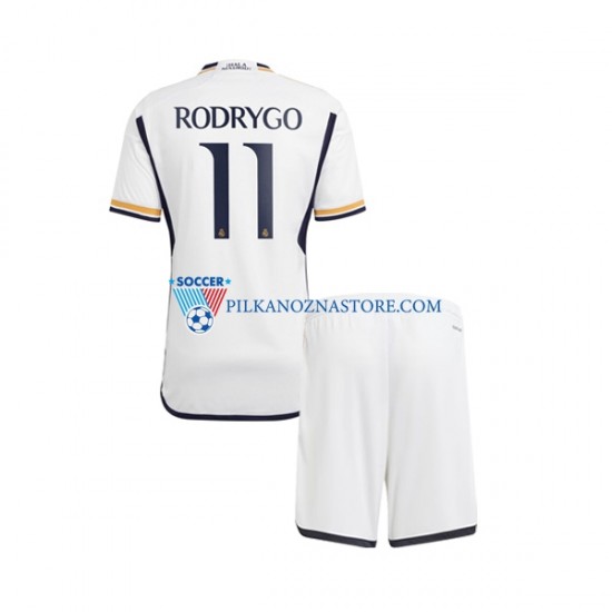 Real Madryt dla Dzieci Rodrygo Goes 11 Koszulka Domowy 2023-2024 Krótkie Rękawy