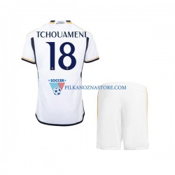 Real Madryt dla Dzieci TCHOUAMENI 18 Koszulka Domowy 2023-2024 Krótkie Rękawy