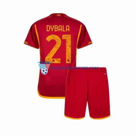 AS Roma dla Dzieci Paulo Dybala 21 Koszulka Domowy 2023-2024 Krótkie Rękawy