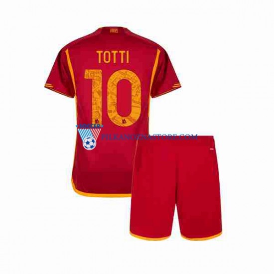 AS Roma dla Dzieci Totti 10 Koszulka Domowy 2023-2024 Krótkie Rękawy