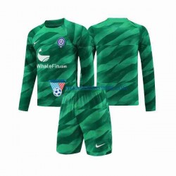 Strój Bramkarski Atlético Madryt dla Dzieci Koszulka Wyjazdowy 2023-2024 Długie Rękawy